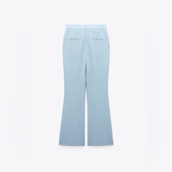 ZAra pants high waisted straight wide leg baby blue suit pants - Picture 4 of 7